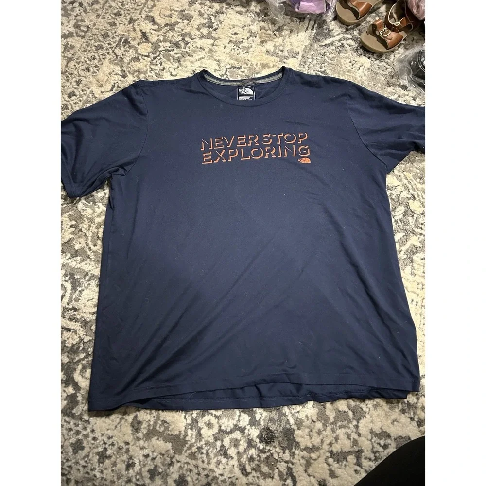 Men's North Face Rapid‎ dry North Face Navy Tshirt Size XL